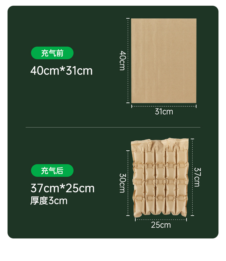 可生物降解膜 牛皮纸缓冲四联排